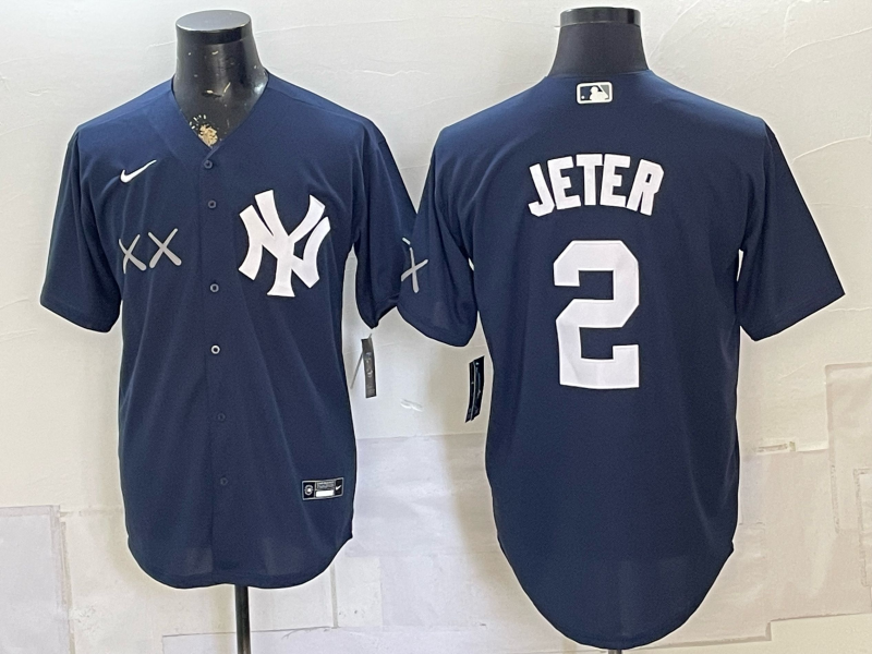 Men 2026 New York Yankees #2 Jeter blue Nike MLB Jersey 080401->new york yankees->MLB Jersey